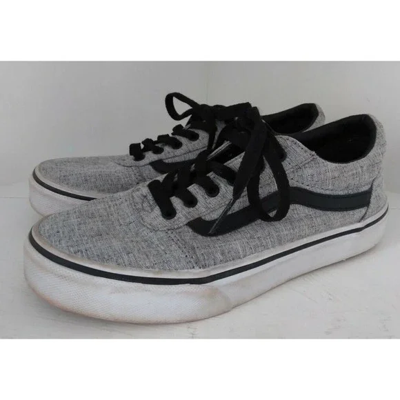 Vans OFF THE WALL Youth Size 3 Gray Black Skate Shoes 500714 Classic Sneakers - Picture 3 of 9